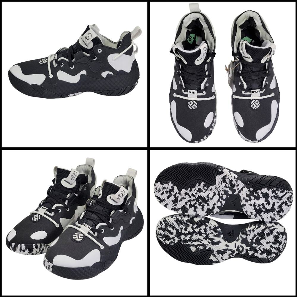 New, MSRP $150, Adidas Harden Vol. 6 White/Black Basketball Shoes, Women’s Size